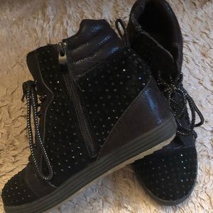 Rhinestone Wedge Sneakers